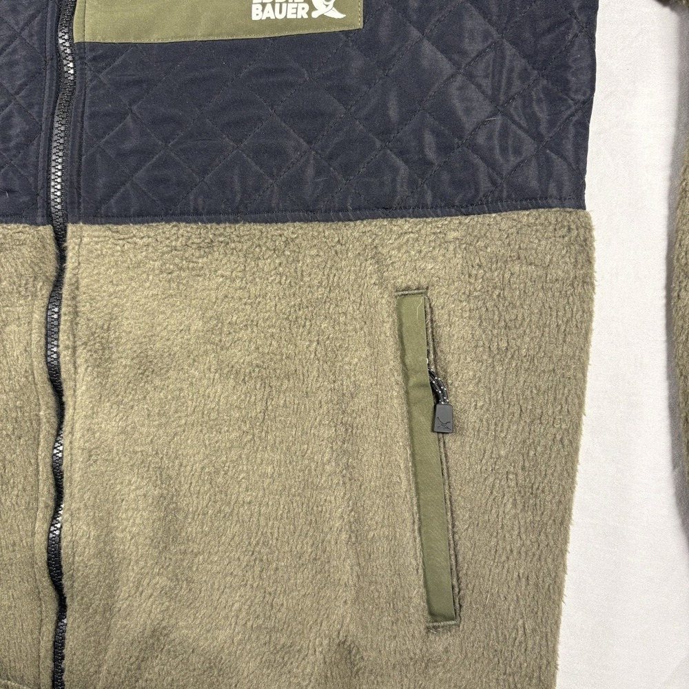 Eddie Bauer Mixed Media Fleece Jacket Mens Medium Multi Quilted Detail Full Zip - Picture 6 of 13